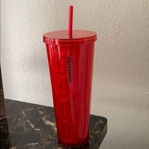Valentines Red Hearts Starbucks Tumbler